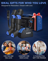 Musugy Leg Massager with Heat and Compression : Sequential Compression Boots with 6 Modes,9 Intensity and 3 Heat for Circulation and Pain Relief - Christmas Birthday for Mom, Dad, Athletes, Gym