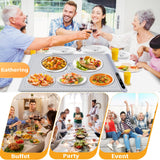 Electric Food Warming Mat Heating：Flameless Silicone Countertop Warmer Tray With 7 Temps 24x16 Inch - Portable Foldable Heat Pad Keep Food Warm For Dinner Serving And Buffet Party - (GRAY)