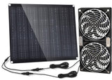 5.5" Solar Fan, Solar Panel Fan, 30W Solar Powered Fan with Dual IPX7 Waterproof Fans for Outside Chicken Coops, Greenhouses, Sheds, Intake or Exhaust Air Fan, Solar Ventilation Fan, Solar Exhaust Fan