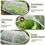 10×20 FT Ultra Fine Garden Mesh Netting with 36PCS Fiberglass Hoops, Reusable Raised Garden Bed Cover for Vegetables Fruits, Outdoor Garden Netting Kits for Greenhouse