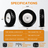TPXQWL 16" 4.80/4.00-8 Flat Free Wheelbarrow Tire & Wheel, 2-Pack