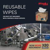 WypAll PowerClean X80 Cloths Heavy Duty Wipes (41044), Brag Box, Extended Use Towels, White (1 Pack of 152 Sheets, 152 Sheet Total)