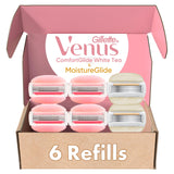 Gillette Venus ComfortGlide White Tea 4 count, with Gillette Venus ComfortGlide plus MoistureGlide 2 count, Women's Razor Blade Refills