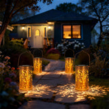 DIBIEECN Mothers Day Gifts for Mom, Birthday Gifts Grandma Ladies Solar Lanterns Outdoor Hanging Hollowed-Out Metal Waterproof LED Garden Decor Outside for Patio Yard Porch, Fairy, 1 Pack