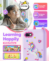 Fiechcco Gifts for Girls Age 6-8 Smart Phone Easter Christmas Stocking Stuffers for Kids Toy for Teenage 3 4 5 7 9 6 8 Year Old Birthday Gift Ideas with 8G SD Card (Purple)