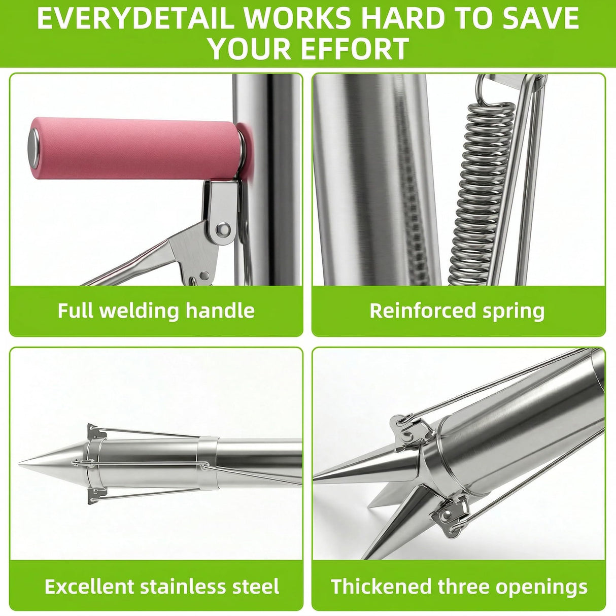 Long Handled Bulb Planter Tools and Vegetable Seedling Tool Manual Plant Transplanter Bulb Planter