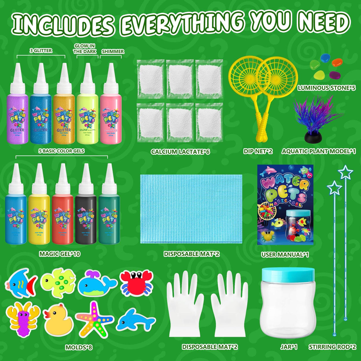 BFFPOSI Magic Water Elf Toy Kit - Fun Growing Magic Gel Water Pets, Craft Kits, Art and Crafts for Kids Ages 4-8-12, Toys for Kids Boys and Girls 4 5 6 7 8 9 10 11 12, Birthday & Christmas Gifts