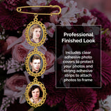 Wedding Bouquet Memorial Remembrance Photo Charm Gold Holds 3 Pictures