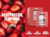 Levels Grass Fed Whey Protein Powder, No Artificials, 24G of Protein, Strawberry, 12 Count