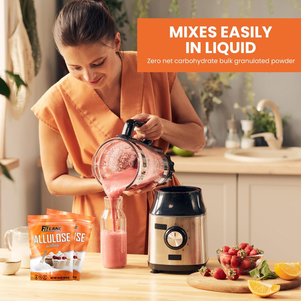 Allulose Sweetener 4 lbs - Pure Low Calorie Zero Net Carb Natural Keto Sugar Substitute With No Aftertaste - Perfect for Baking and Sweetening Your Favorite Foods - By Fit Lane Nutrition