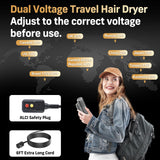 Hair Blow Dryer, QUICO 120-240V Global Dual Voltage Hair Dryers for Women, 5X Faster 120000 RPM BLDC Blow Dryers, 500 Million Negative Ions, High-Speed Mini Hair Dryer, Cold/3 Heating/3 Speed Settings