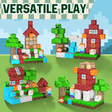 Uucoco 100PCS Magnetic Blocks - Grassland Magnetic Building Blocks Set, Magnetic Tiles STEM Sensory Outdoor Toys, Build Forest World Cubes Set for 3+ Year Old Boys&Girls, Christmas Birthday Gift