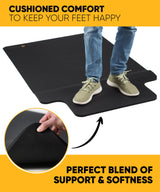 Office Chair Mat with Anti Fatigue Cushioned Foam - 2 in 1 Standing Desk Anti-Fatigue Comfort Mat for Hardwood Floor - Chair Mat for Rolling Chairs with Foot Rest Under Desk - 54”x 36”