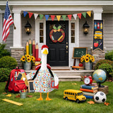 Back to School Porch Goose Outfits Goose Costume for School Outdoor Decor