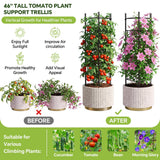 46 Inch Heavy Duty Metal Tomato Cage for Garden - 3 Pack Metal Steel Tomato Cages, Panel-Assembled Garden Trellis, Flexible Shapes Plant Support Set, Rustproof Stackable Trellis for Climbing Plants