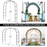 Thickened Tube Garden Arch Arbor Metal Trellis for Climbing Plants Outdoor