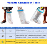 Tideshake - 100% Waterproof Extra Wide Leg Cast Cover for Showering, Reusable Extra Large Adult Short Leg Cast Protector, Cast Bag for Shower, Cast Cover for Showering Foot