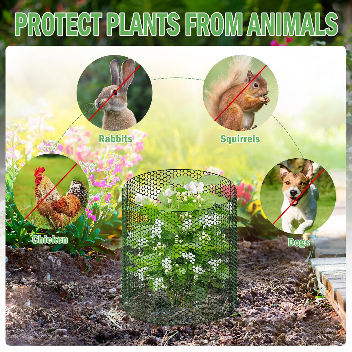 33Ft x 24In Plant Protectors from Animals, Plant Cages for Outdoor Plants
