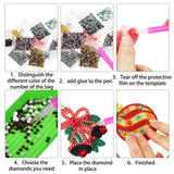 Yaomiao 17 Pieces Double Sided Diamond Art Christmas Ornaments Christmas Keychains Diamond Art Kit for Adult DIY 5d Painting Round Drill Key Chain Xmas Crystal Rhinestone Arts Craft Keychain Supplies