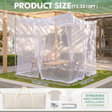 Gilprop Extra Large Mosquito Net for Patio 12.5 x 10 ft Outdoors Four Sided Insect House Screen Netting White Outside Canopy Bug Protection Netting for Gazebo Porch Garden Terrace