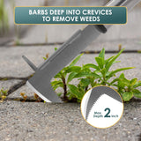 BARAYSTUS Crack Weeder, Stainless Steel Manual Crevice Weeding Tool,13" Weed Grabber Remover, L-Shaped Manual Weeder Puller, Durable Crevice Weeding Tool for Sidewalk Garden Patio Lawn