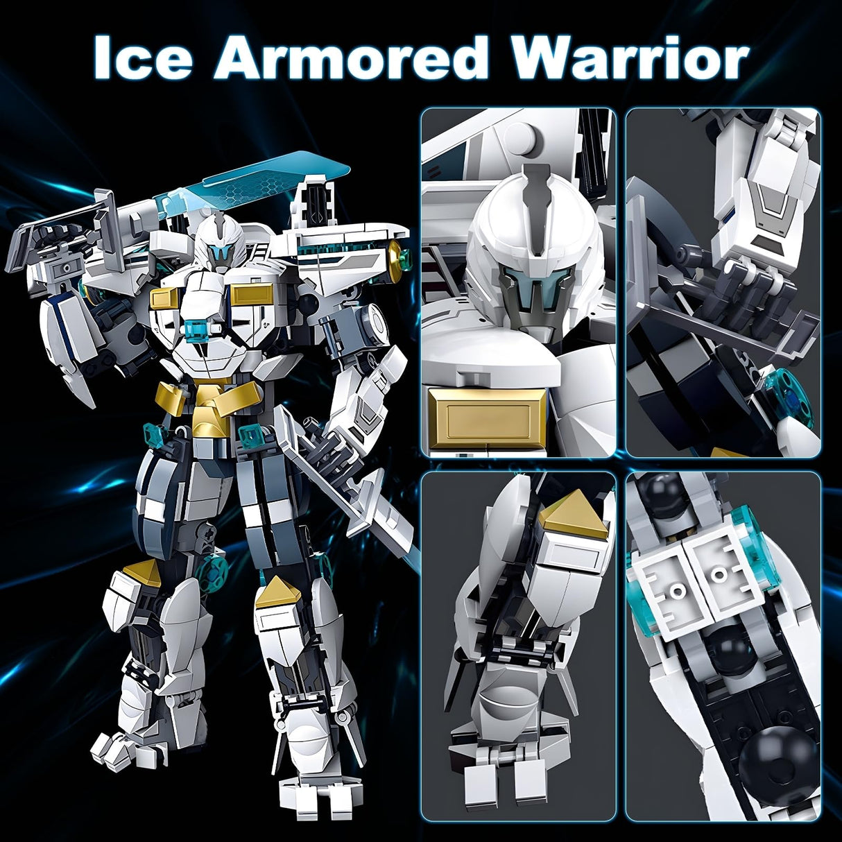 HIGH GODO Ice Warrior Mech Building Set, Cool City Protector Battle Model for Adults Boys 8+, Creative Action Robot Gifts Perfect for Christmas Birthday (561 Pieces)
