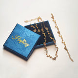 Hapibuy Crystal Necklace Earrings Bracelet Bridal Wedding Jewelry Set Rhinestone Choker Necklace For Women Brides Gold Color
