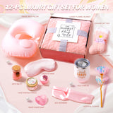 Birthday Gifts for Women Self Care Gifts Get Well Soon Gifts for Women,Relaxing Spa Gifts Basket w/Flannel Blanket Traveling Pillow Care Package christmas Birthday Gifts Idea for Mom Her Wife Friends