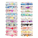Shcsdr 40 Pcs Jesus Loves You & Cross Bracelets for Women