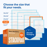 Chucks Pads Disposable [100-Pack] Multi-Purpose Pee Pads - Incontinence Underpads for Dog, Puppy & Diaper Changing Table Pad for Baby 17" x 24" Bed & Chair Liners - Pet Potty Training Pads