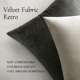 MIULEE Pack of 2 Velvet Pillow Covers Christmas Decorative Square Pillowcase Soft Solid Cream White Cushion Case for Spring Couch Sofa Bedroom Car 22x22 Inch 55x55 cm