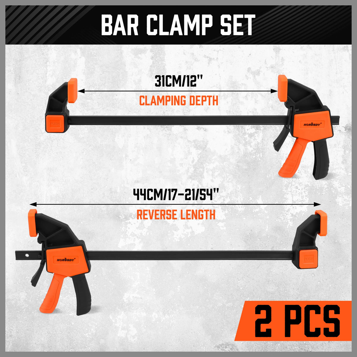 Work Clamops HORUSDY 12'' Bar Clamps for Woodworking, 2PCS Quick F Wood Working Cla ...