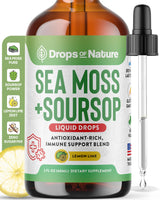 Soursop with Sea Moss Liquid Supplement – More Concentrated Than Sea Moss Gel – Easily Mix with Drinks – Soursop Bitters Liquid Drops for Hydration and Immune Support (Lemon Lime, 60mL)