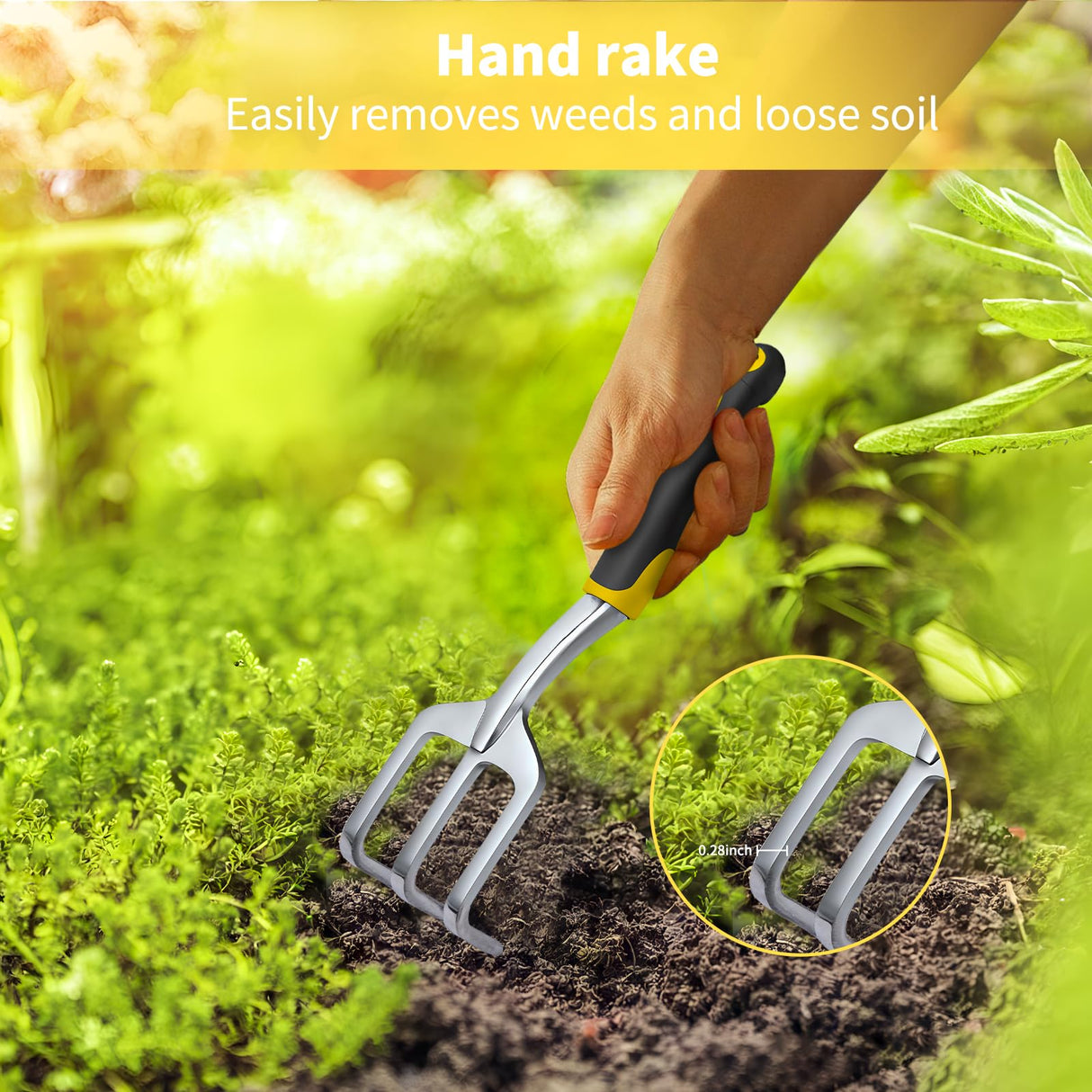 Garden Tool Set 4-Piece,Heavy Duty Aluminum Gardening Tools