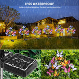 Adecorty Solar Garden Lights Outdoor Waterproof Decorative Solar Lights Outdoor 2 Pack with 44 LED 34 Butterfly Flower Garden Decor Yard Patio Lawn, Gifts for Mother's Day Mom Women