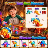 GobiDex Magnetic Tiles Lava & Cave Dinosaur Toys for Kids 3-5 5-7