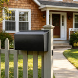 KYODOLED Wall-Mount Mailbox for House, Large Capacity Mail Box, Galvanized Steel Rust-Proof Metal Post Box, Mailboxes for Outside,15.7"x9.9"x4.9" Black