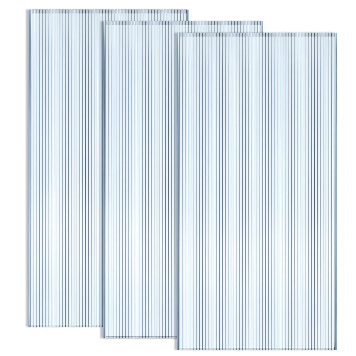 Hotop 3 Pcs Polycarbonate Greenhouse Panels Double Layer Polycarbonate Panels Waterproof UV Protected Sheet Corrugated Plastic Roof Greenhouse Replacement Cover (4' X 2' X 0.24")