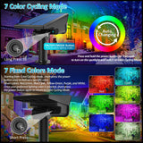 T-SUNUS Halloween Solar Color Landscape Spotlights Outdoor, IP65 Waterproof RGB Spot Light 2 Pack Auto Dusk to Dawn Landscaping Wall Lights for Christmas Tree Yard Garden Driveway Porch Walkway Pond