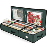 Hearth & Harbor Wrapping Paper Storage Container - Christmas Storage Bag with Interior Pockets - Gift Wrapping Organizer Storage Fits Up to 22 Rolls of 40" - Tear Proof Wrapping Paper Organizer