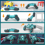 ZMMB 8 Wheel RC Stunt Car with Gesture Control, Spray & LED Lights, Double-Sided Off-Road Vehicle for Boys & Girls Ages 6-14, Ideal Christmas & Birthday Gift