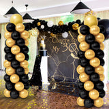 RUBFAC Balloon Column Stand Kit, Set of 2, 6.6ft Height Adjustable Column Kit, Metal Telescopic Pillar Balloon Stand, Birthday Party, Graduation, Wedding Christmas Decorations, White and Silver