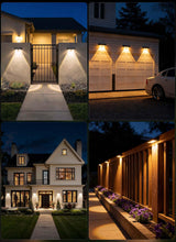 Brightown 4 Pack Solar Lights Outdoor Waterproof, Color Changing Solar Fence Deck Step Flood Lights, Warm White & RGBCW 11 Color, IP65 Waterproof Garden Lights