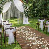 6 FT Roll Out Garden Pathway Straight - Non-Slip Wooden Walkway with Rounded Edges, Instant Outdoor Decoration