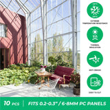 Greenhouses Polycarbonate Greenhouse Panels Connectors - Fit 6mm or 8mm Twin-Wall Polycarbonate Panels, Join 2 Pieces of Panels Together, 4-Foot Length, 10 Pieces (H Connectors 8mm-4ft)