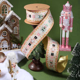 LaRibbons Nutcracker Velvet Ribbon Wired, 2.5 Inch x 10 Yards Reversible Pink and Gold Velvet Ribbon for Christmas Tree, Gift Wrapping, Wreath Bow, Outdoor Decoration