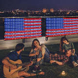 (New) American Flag Lights, Outdoor String Lights 420 LED Waterproof Led Flag Net Light Patriotic Ornaments for Outdoor Home Yard,Garden, Camping, Memorial Day, 4th of July, Christmas Decorations