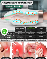 Lunix LX3 Hand Massager, FSA HSA Eligible, Shiatsu Hand Massage Machine with Heat and Compression, 6 Levels Pressure Point Therapy for Arthritis, Carpal Tunnel, and Finger Numbness, Pain Relief