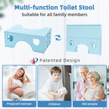 7inches Foldable Toilet Stool (Blue), Healthy Bathroom Squatting Posture Poop Stool with Anti-Slip Feet, A Good Helper to Effective Relief of Constipation, Easy to Storage Toilet Squat Stool