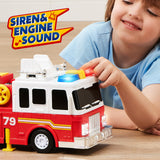 Extra Large Toddler Fire Truck Toys for Boys with 33-inch Ladder, Realistic Sirens, Lights & Sprinkler Pump, Big Firetruck Emergency Vehicle, Kids Toys for Age 3, 4, 5, 6, 7, Christmas Birthday Gift